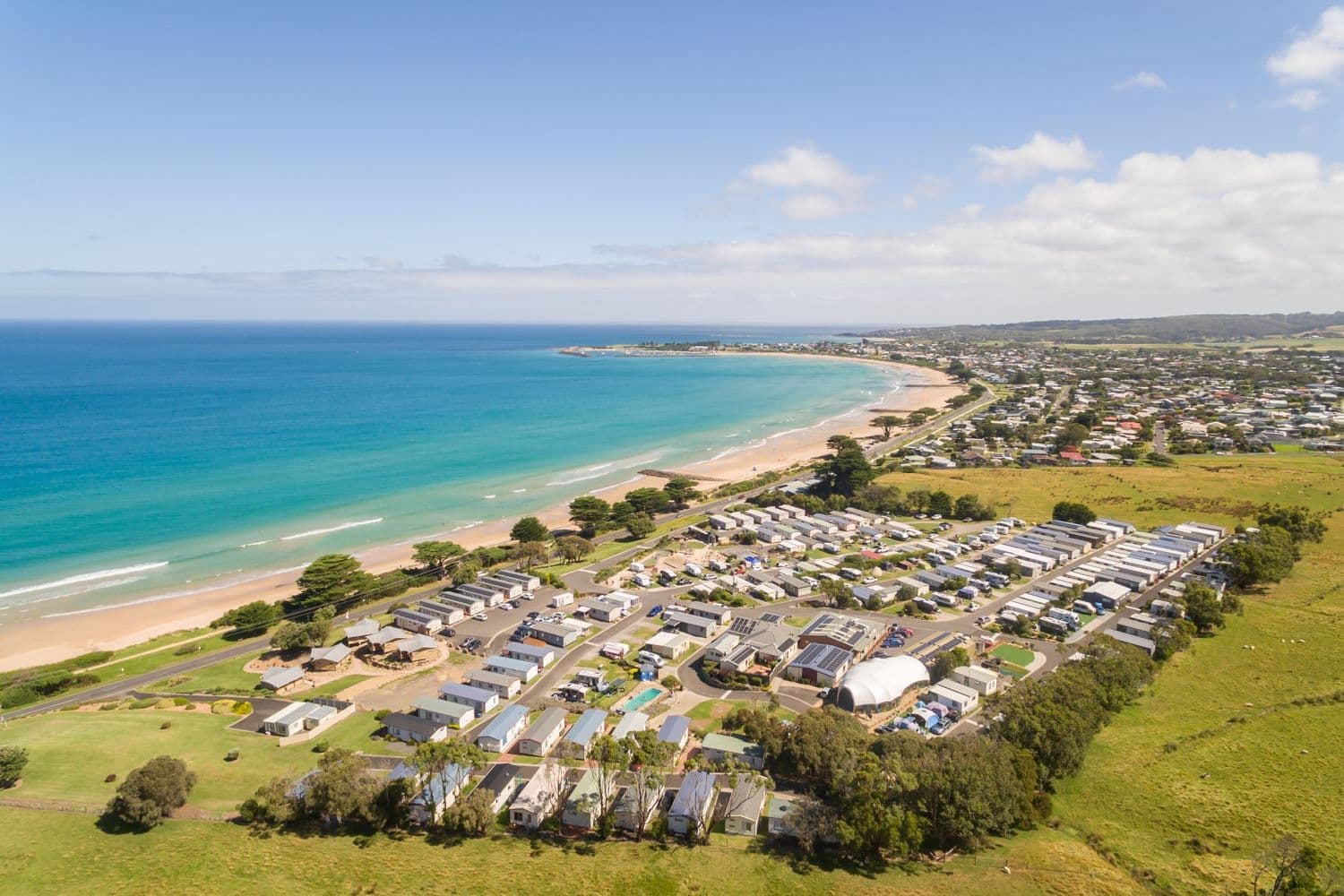 BIG4 Apollo Bay aerial view of Apollo Bay