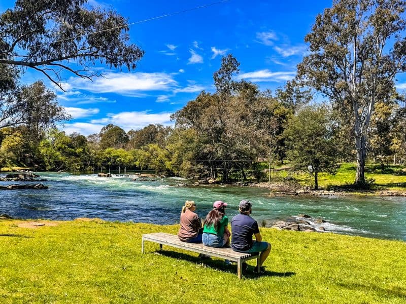 Sitting area to enjoy views of the Goulburn River at Breeze Eildon