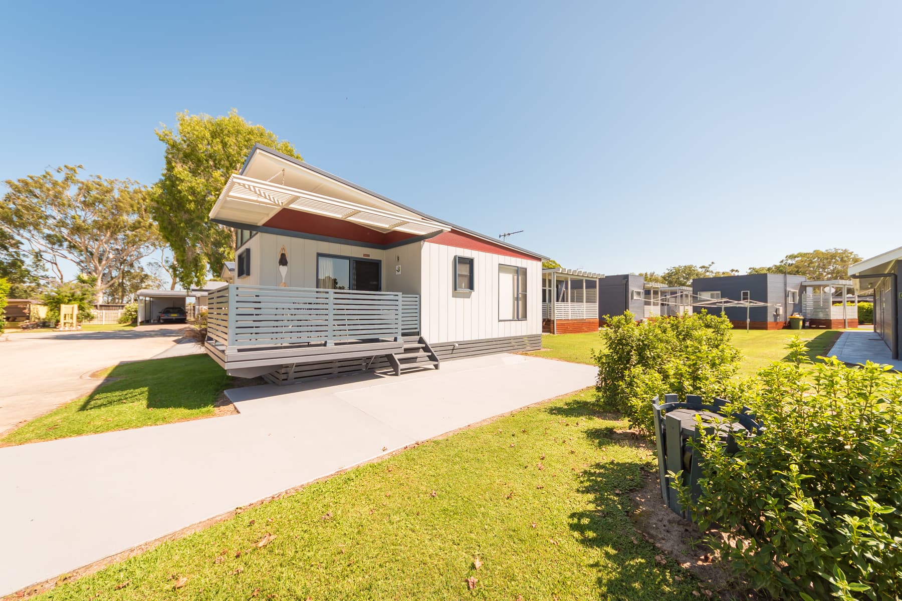 Exterior and parking for two bedroom superior. 