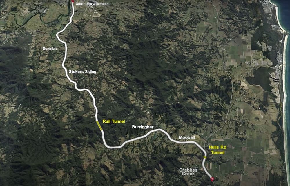 Northern Rivers Rail Trail Tweed Section Map