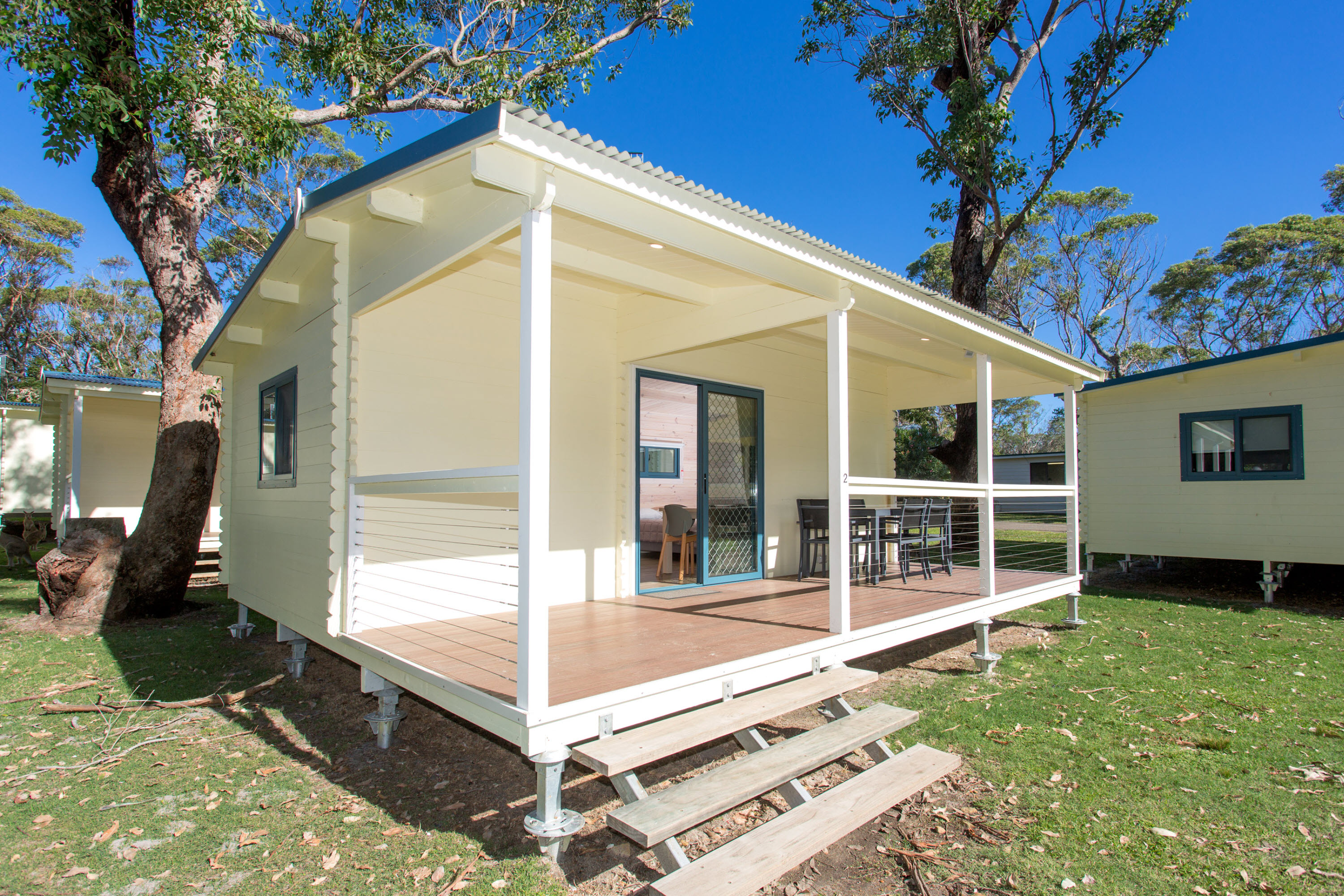 Bunkhouse Cabin 2BR BIG4 Tasman Holiday Parks Racecourse Beach   Big4 Racecourse Beach Tourist Park Accommodation Bunkhouse Cabins 3000px Exterior 